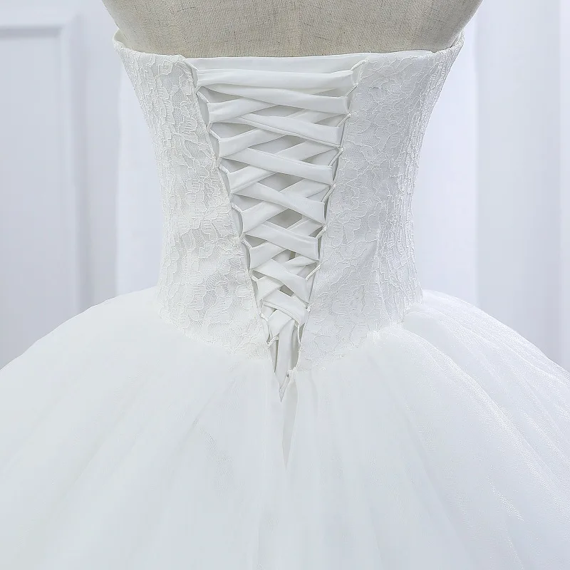 SIJANE Vestido de noiva Simples свадебное платье с кружевами на заказ бальное открытыми