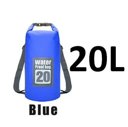 Качественные ультралегкие 5L/10L/15L/20L водонепроницаемые сумки для хранения сухих мешков для каноэ каяк Рафтинг Спорт на открытом воздухе сумки для плавания - Цвет: Blue 20L