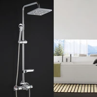 bathroom shower set brass chrome wall mounted shower faucet shower head water saving nozzle aerator thermostatic shower column