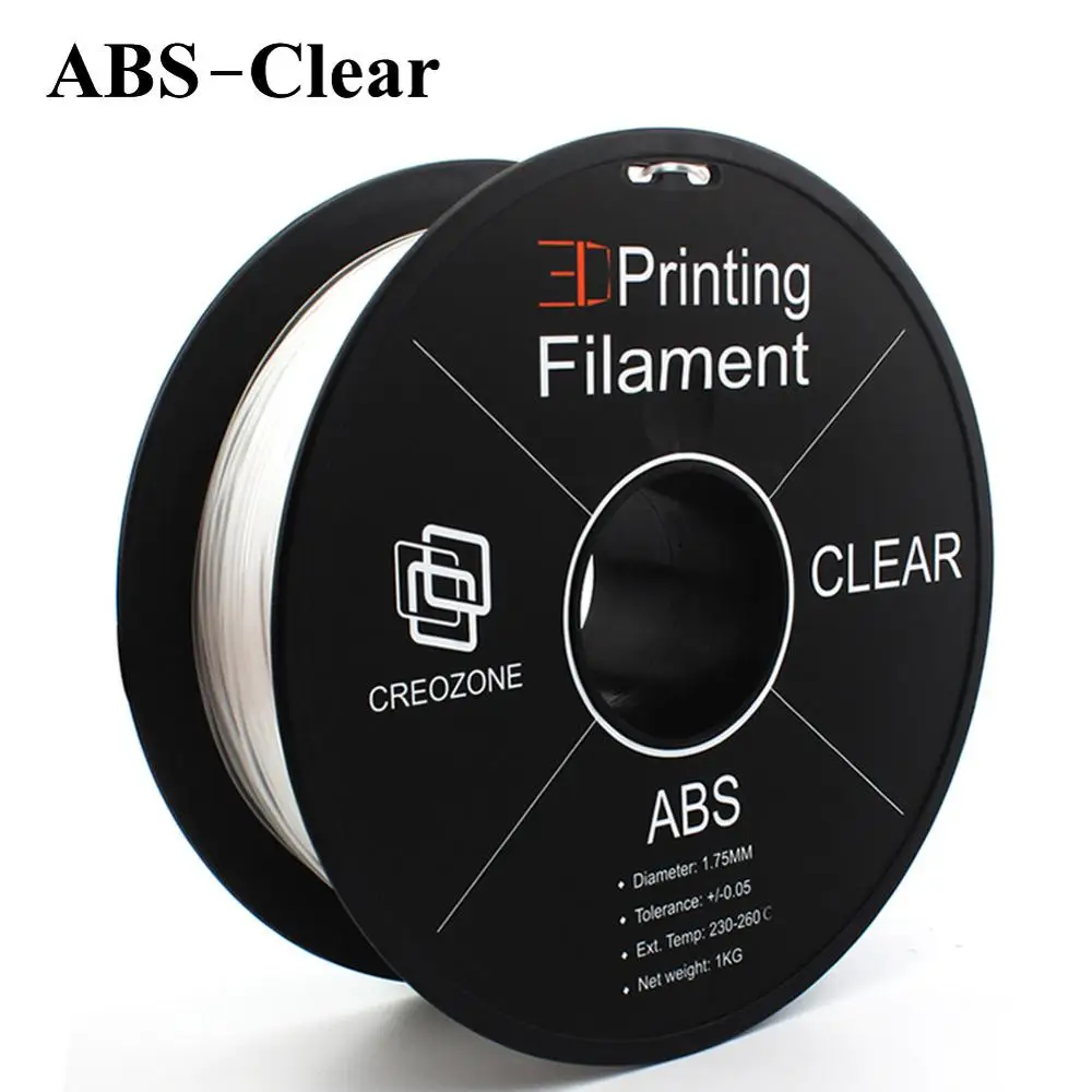 ABS-Clear CREOZONE Премиум нить для 3d принтера 1,75 1 кг PETG ABS углеродное волокно TPU нейлон/PA Металл бедра 3D пластиковая нить - Цвет: ABS-Clear
