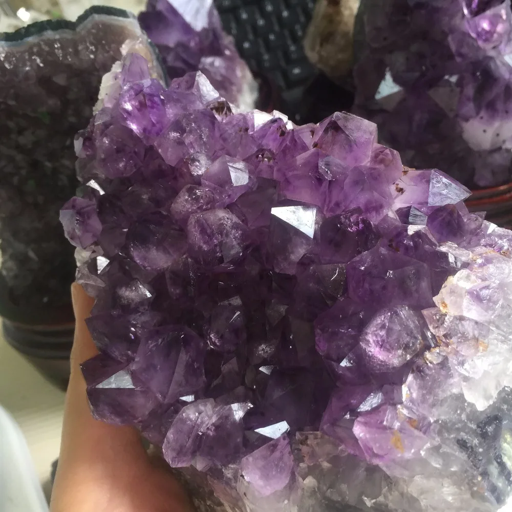 A2-1. 1 кг красивая КВАРЦЕВЫЙ Purply аметистовый геодезический с лечебным действием, образцы точек образец кварца с украшением в виде кристаллов Feng shui продукты