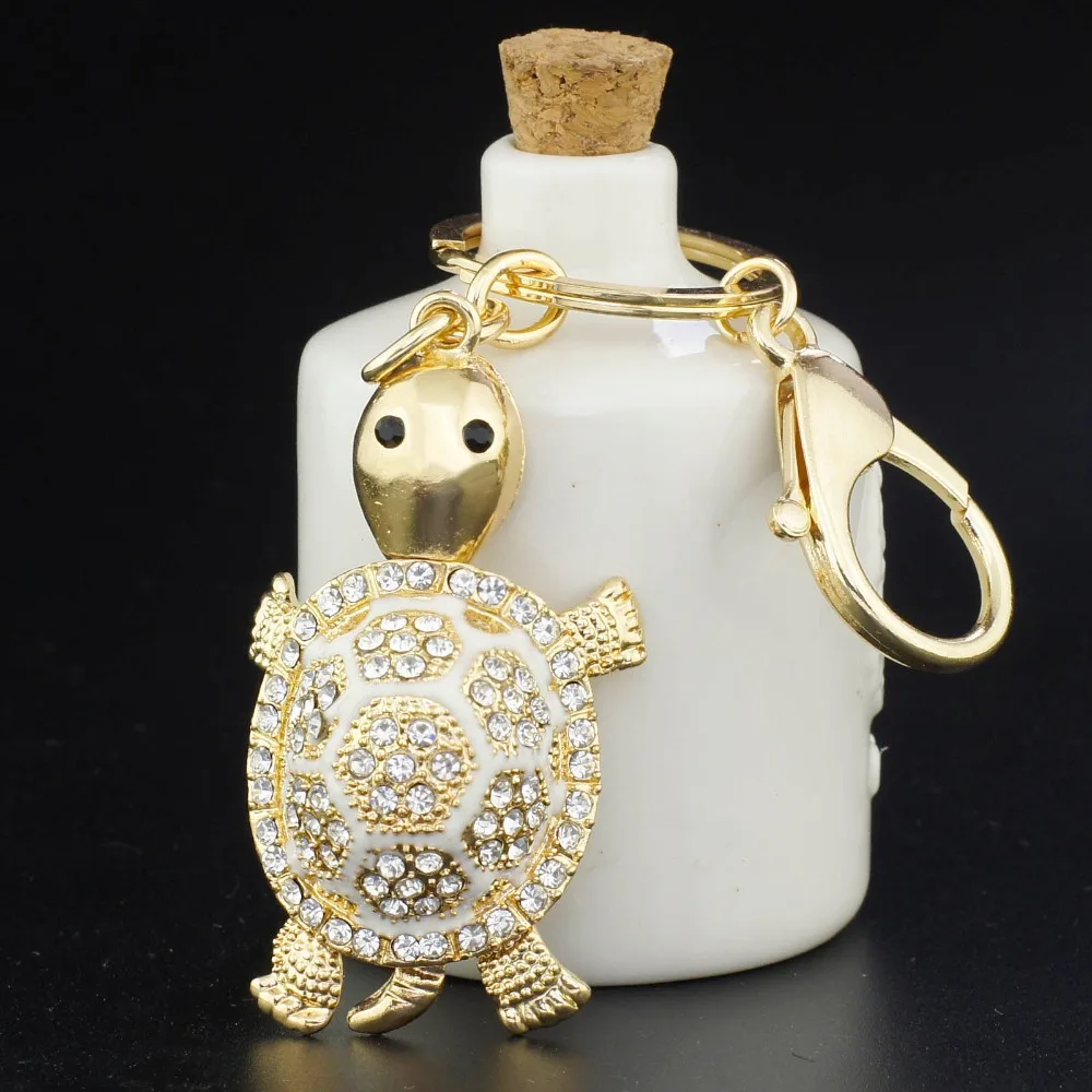 Dalaful Милая Черепаха Кристалл брелок брелки для автомобиля сумки кулон аксессуары
