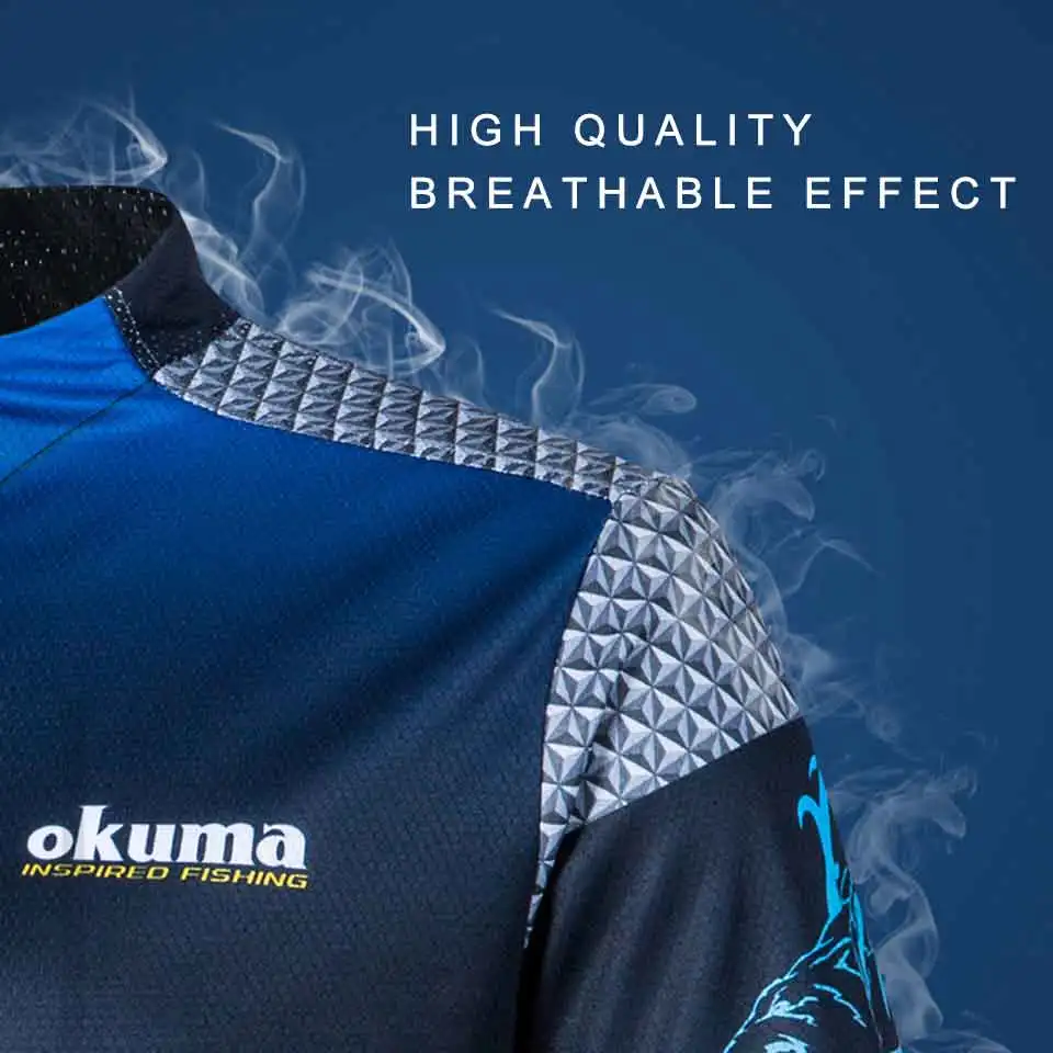 Оригинальная одежда для рыбалки OKUMA, рубашки для рыбалки, Майки для рыбалки, дышащие впитывающие пот солнцезащитные, для спорта на открытом воздухе