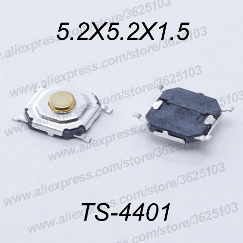 1000 шт. SMD 4*4*1 5 мм ~ 7 4x4x1.5мм 2 x Тактильные Такт кнопочный микро переключатель мгновенная кнопка Медная