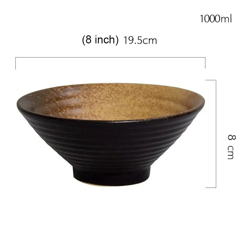 M(8inch) 4,5/5,5/6,5/8/9 дюймов японский Керамика Bowl Ramen большая чаша говядина Лапша супа чашки, миски под рис салат контейнер Винтаж Кухня посуда - Цвет: M(8inch)