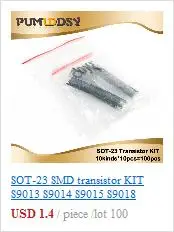 ТРАНЗИСТОР набор сортированных(СОТ-23) 18kinds* 10 шт. = 180 шт. 2N2222 S9013 S9014 S9015 S9018 S8050 S8550 5551 5401 2N3904 2N3906 C1815