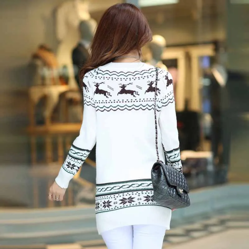 Pullover Han Edition Of New Fund Autumn Winters In The Women's Long Sleeved Fawn Jacquard Knits Render Unlined Upper Sweater | Женская