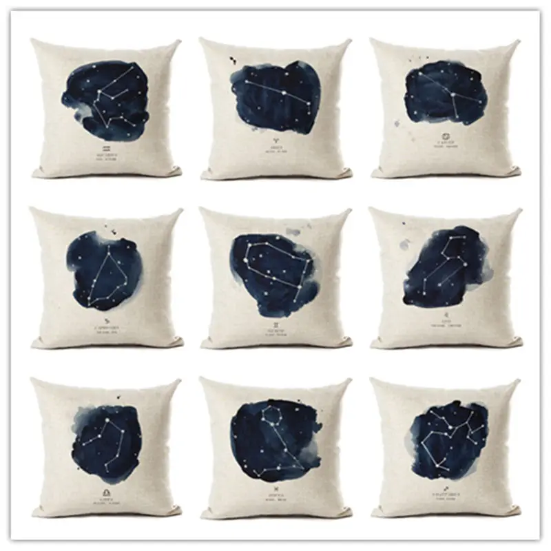 Модный Чехол на подушку с цифровым принтом наволочка синим созвездием домашний