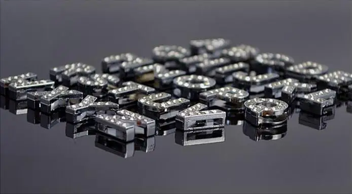 26 шт. 8 мм прозрачные стразы серебряные буквы A Z скользящие бусины DIY браслеты