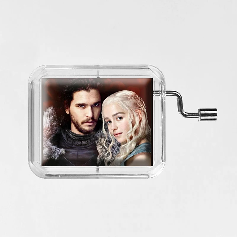 Game of Thrones Новинка, прозрачная квадратная Музыкальная шкатулка с изображением Игры престолов, ручная работа, вечерние, 18 нот, подарок H009 - Цвет: Game of Thrones