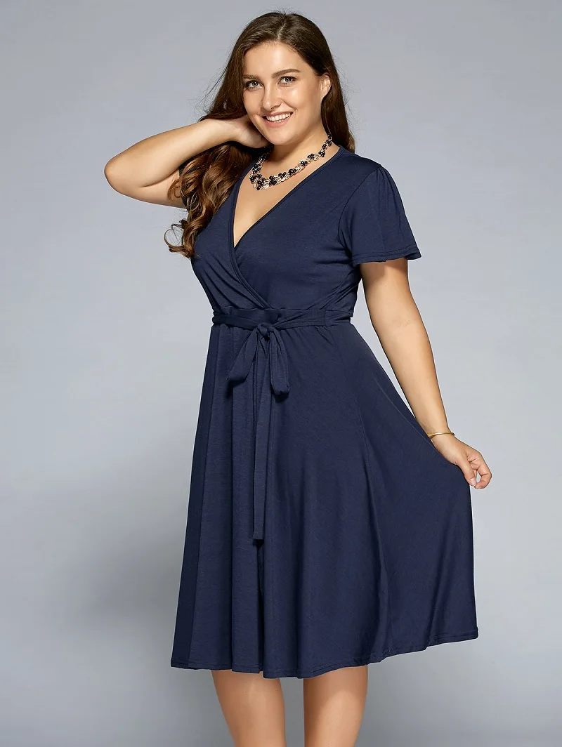 Женское платье большого размера 7XL 8XL 9XL, повседневная женская одежда с коротким рукавом и v-образным вырезом, платья больших размеров для женщин 4XL 5XL 6XL