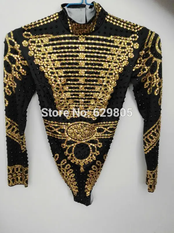 Sexy 2017 beyonc Bodysuit Women's Long Sleeves Rhinestone Outfit Dance Stage Show Nightclub Costume Singer Leotard Wear