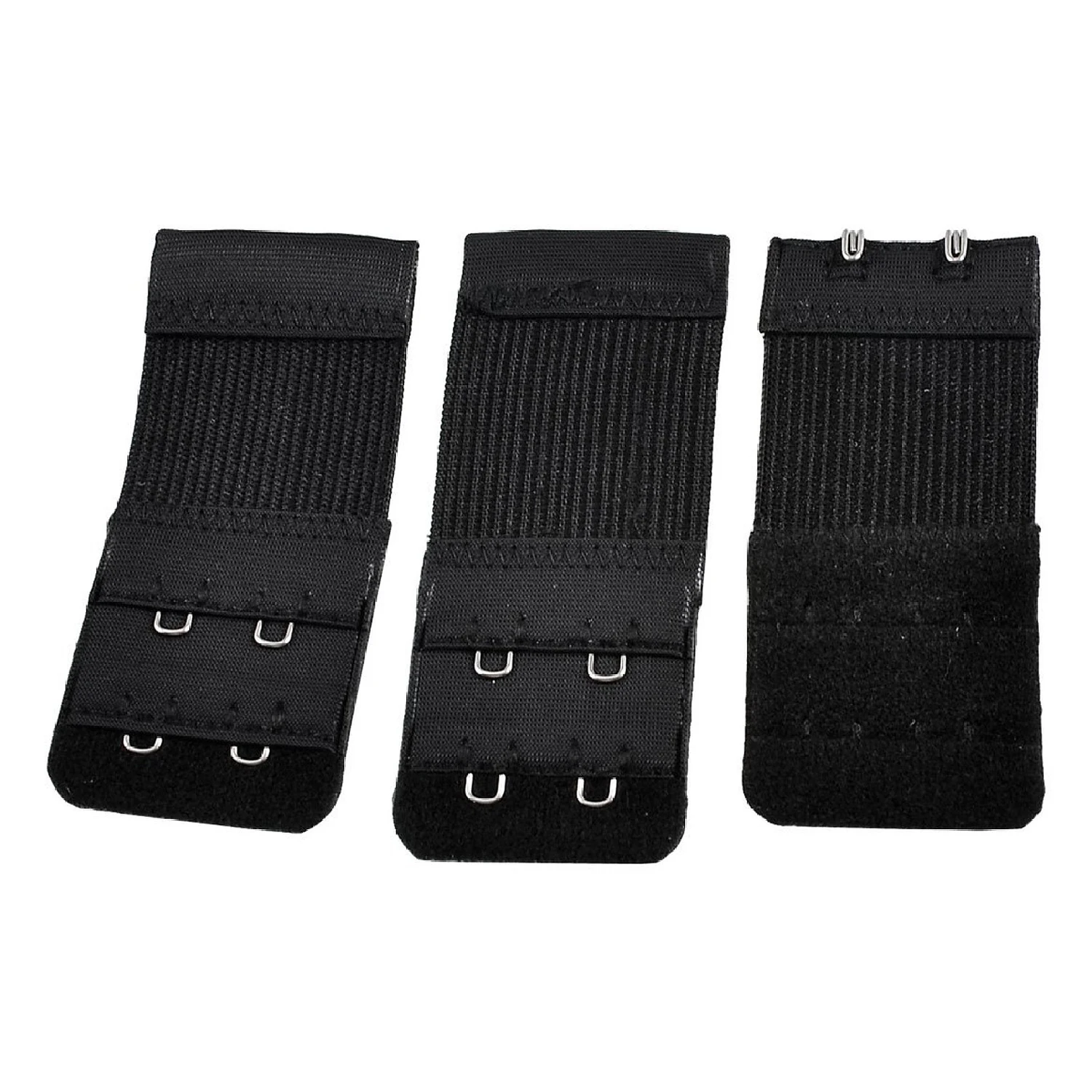 Black 3 части дамы 2x2 крюк и петля лента эластичный расширение бюстгальтер расширение черный - Цвет: Black