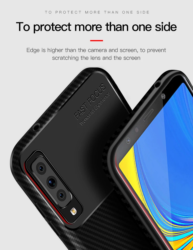 Для samsung A7 чехол на samsung A7 A750F чехол 6," углеродного волокна силиконовый чехол для samsung Galaxy A7 7 A750 крышка
