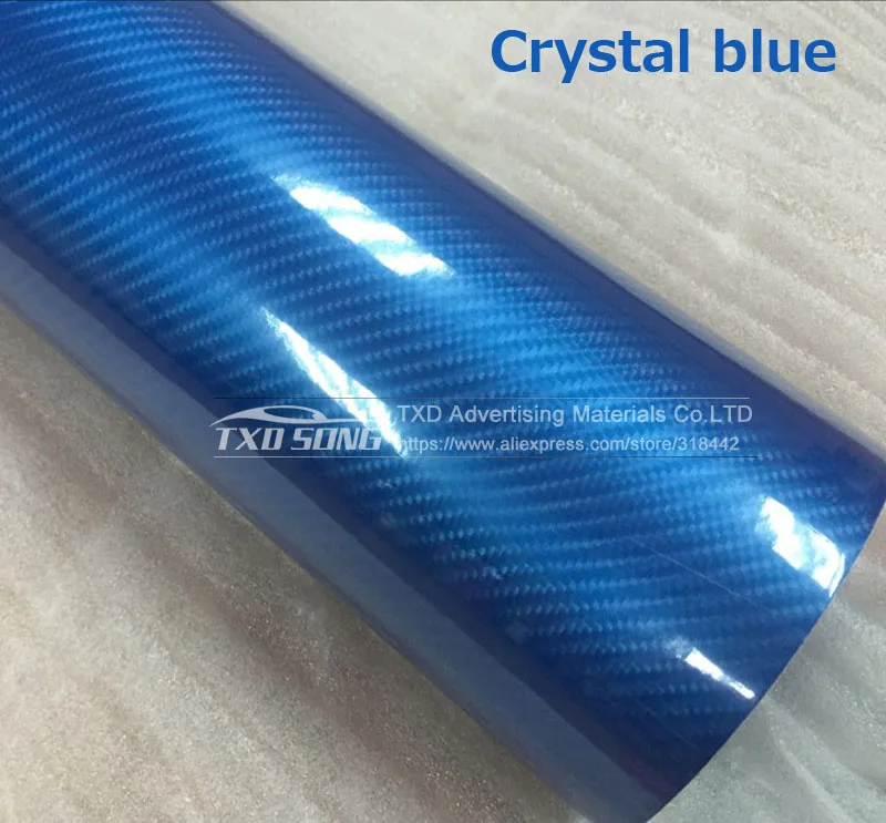crytal blue Новое поступление 5D из углеродного волокна с много цветов для выбора, не содержит синий красное серебро серого и розового цветов 5D угольный осажденный 10/20 Вт, 30 Вт/40/50/60x152 см/лот - Название цвета: crytal blue