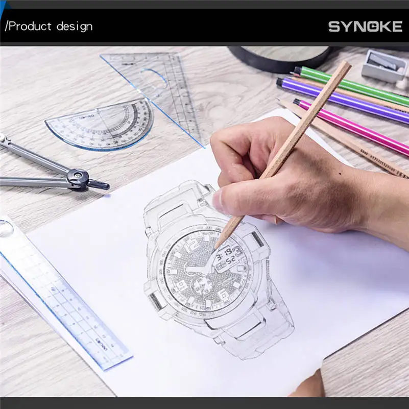 SYNOKE, мужские часы, уличные, спортивные,, Топ бренд, Роскошные, мужские наручные часы, водонепроницаемый, светодиодный, электронные, цифровые, мужские часы 661S4
