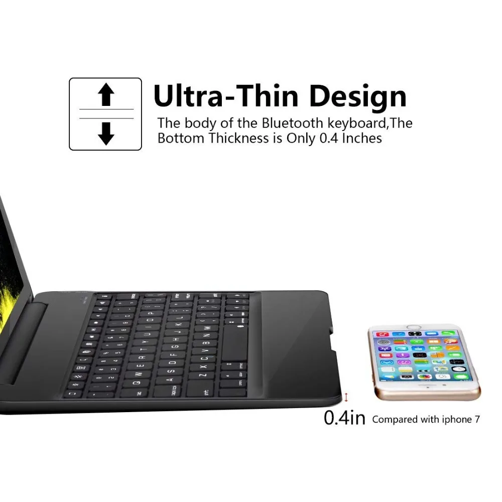 Bluetooth беспроводная клавиатура чехол для Apple 2017 и 2018 Новый IPad Pro 9 7/iPad Air 1/2 складная