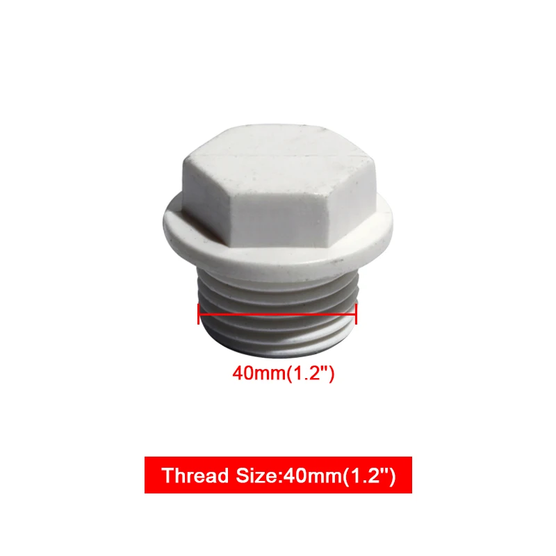40mm 2 шт. PVC-U воды Заглушка с резьбой 20/25/32/40/50 мм воды подающей конец Кепки - Цвет: 40mm