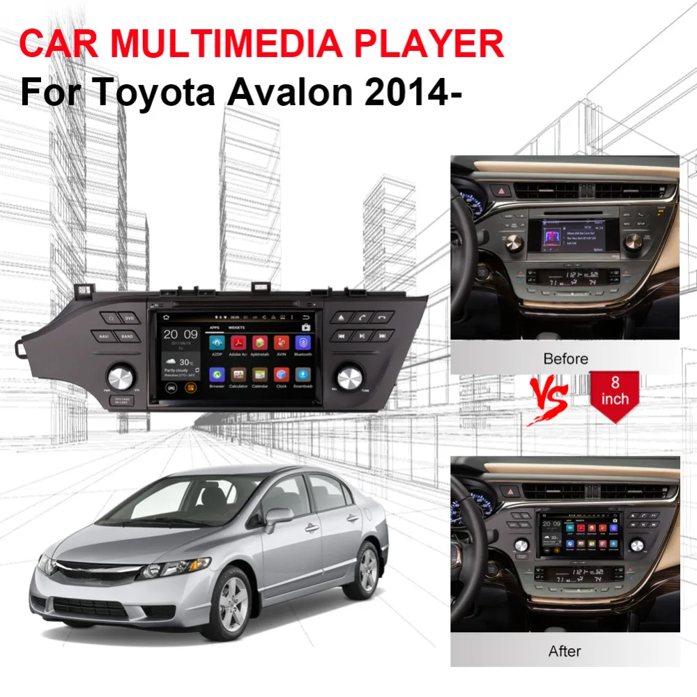 4 ГБ ОЗУ Android 8 0 Автомобильный GPS навигатор для Toyota Avalon 2014-DVD мультимедийный плеер