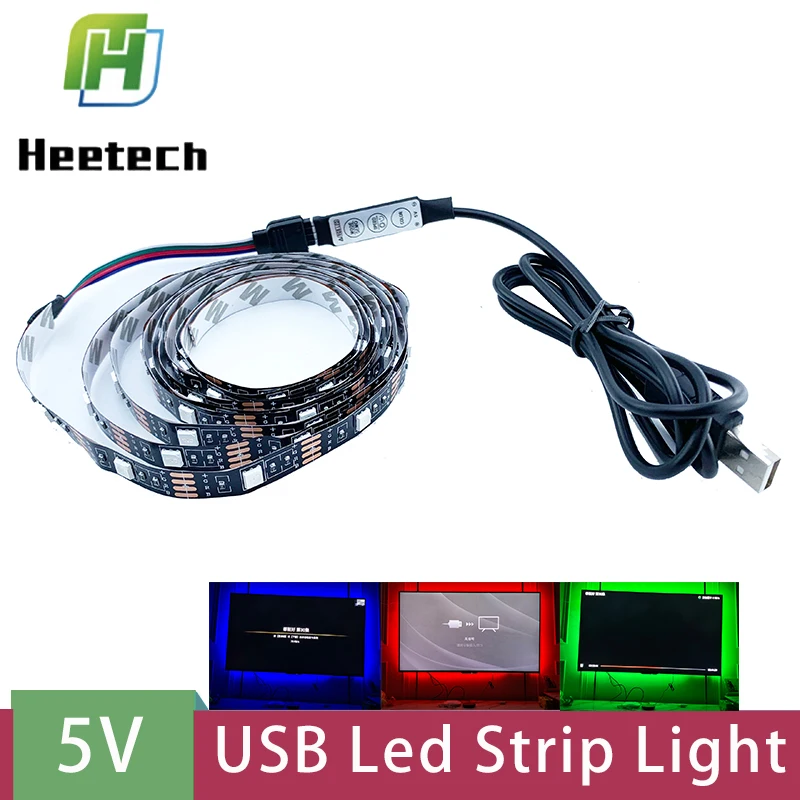 USB Светодиодная лента 3528 5V ТВ фоновая RGB/белый/теплый белый 50 см 1 м 2 3 4 5 экран фон
