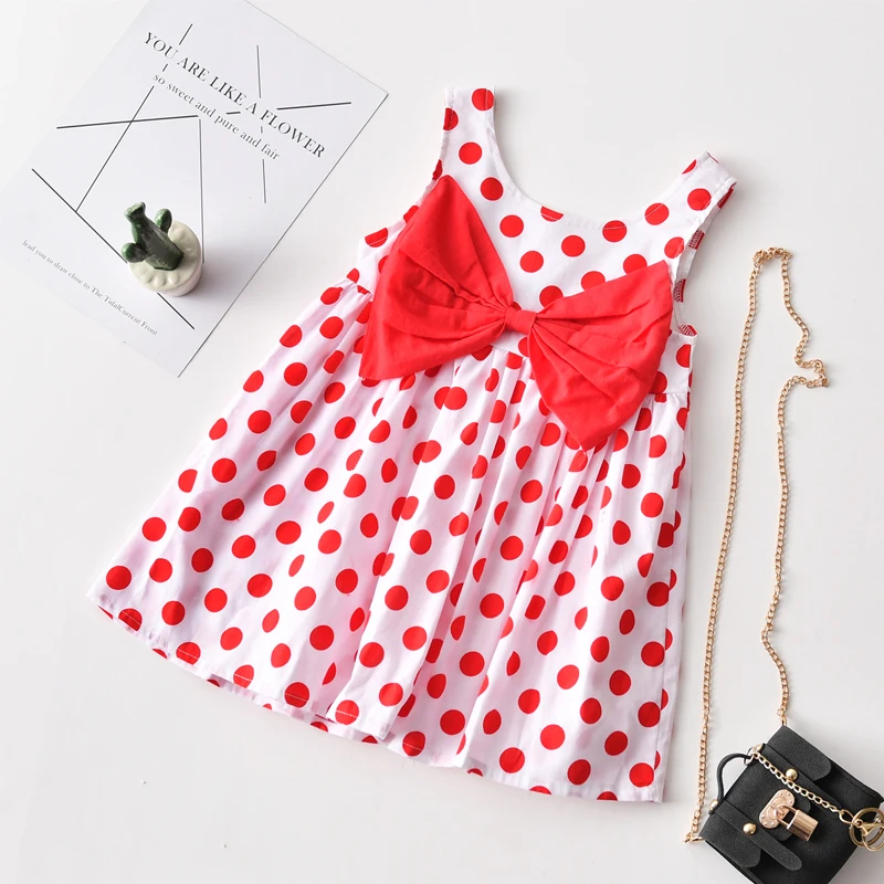 Girls Princess Dress 2019 New Cute Polka Dot Bow Girl Dresses Summer Clothes For Baby Cothes | Детская одежда и обувь