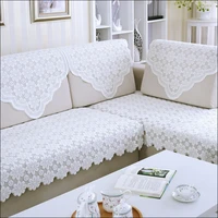 white lace sofa towel flower sofa couch cover hollow slipcovers for living room decor armrest backrest seat protector one piece