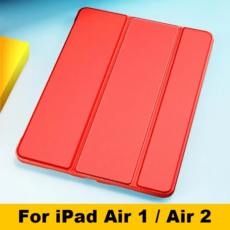 Air 1 2 Red Для Apple iPad Air 2 Air 1 9,7 дюйма Чехол Ультра тонкий из искусственной кожи силиконовый чехол с магнитной подставкой для iPad Air 3 10,5 - Цвет: Air 1 2 Red