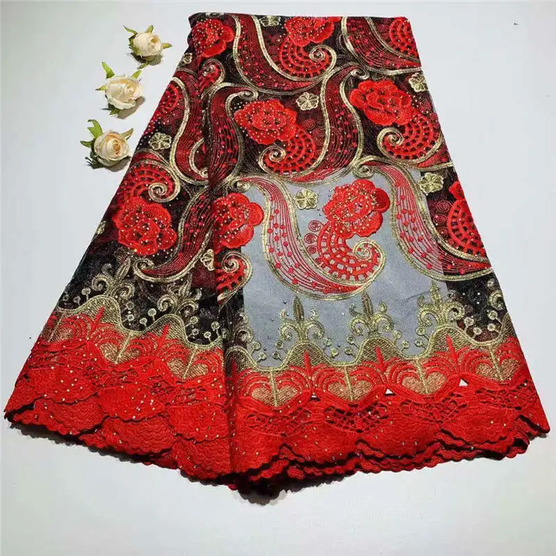 Африканский шнур кружевной ткани красная ткань швейцарская вуаль кружева