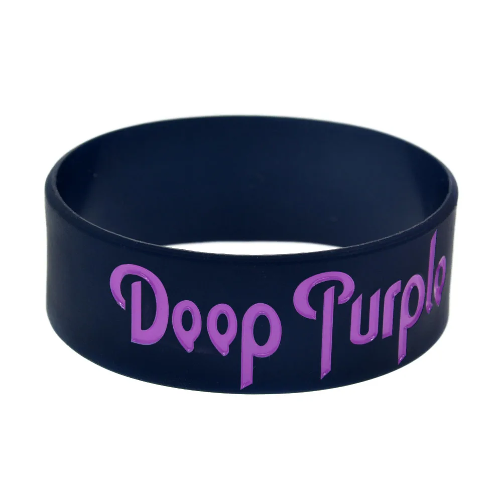 Фиолетовый силиконовый резиновый браслет Doop шириной 1 дюйм для любителей музыки