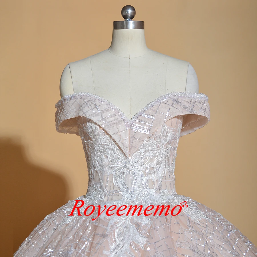 Свадебное платье Vestido de Noiva с открытыми плечами, винтажное свадебное платье, специальное кружевное дизайнерское блестящее роскошное свадебное платье, фабричное