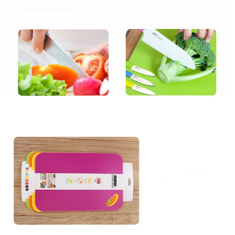 Joyce Hong 100Sets/lot Classification Cutting Board Non-slip Food Grade PP Chopping Mats 1set=4pcs | Дом и сад