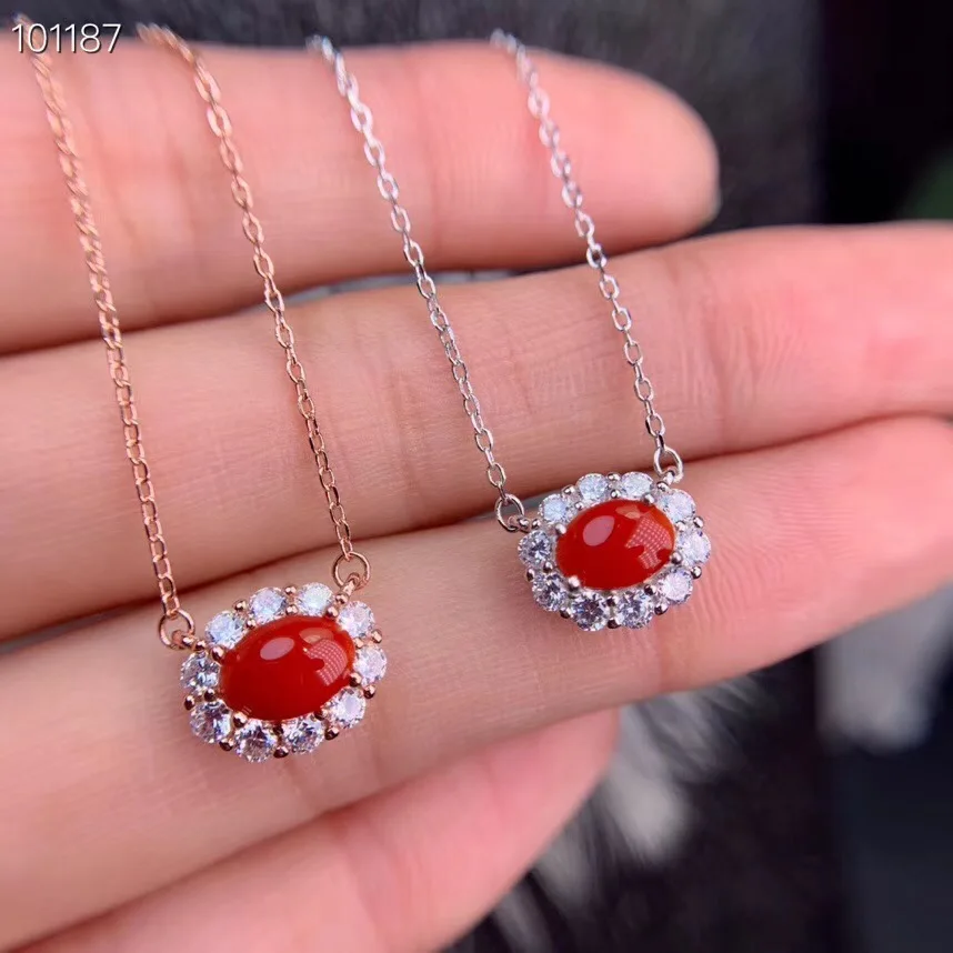 

Simple Red Coral collarbone necklace for women jewelry