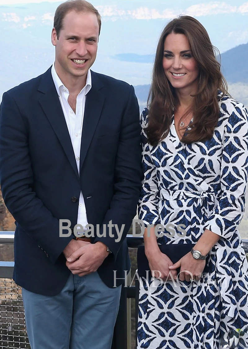 Платье с винтажным принтом Kate midleton элегантные платья треугольным вырезом для