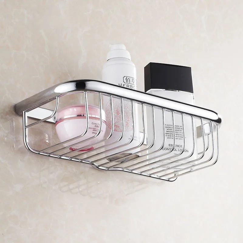 

Bathroom Shelves 30cm Single Tier Solid Brass Shower Basket Bath Soap Shampoo Storage Holder Wall Mounted Bathroom Shelf HJ-830