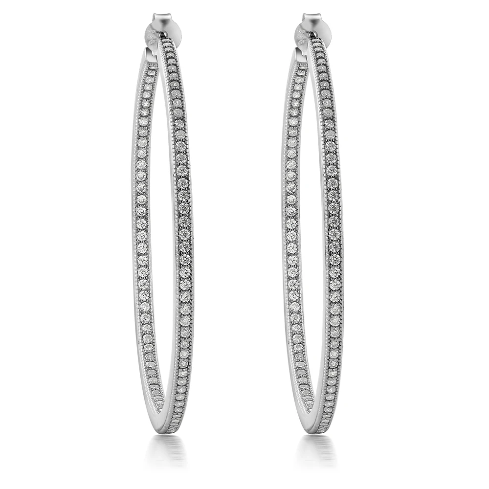 Серьги кольца GemStoneKing из стерлингового серебра 925 пробы женские круглые серьги с