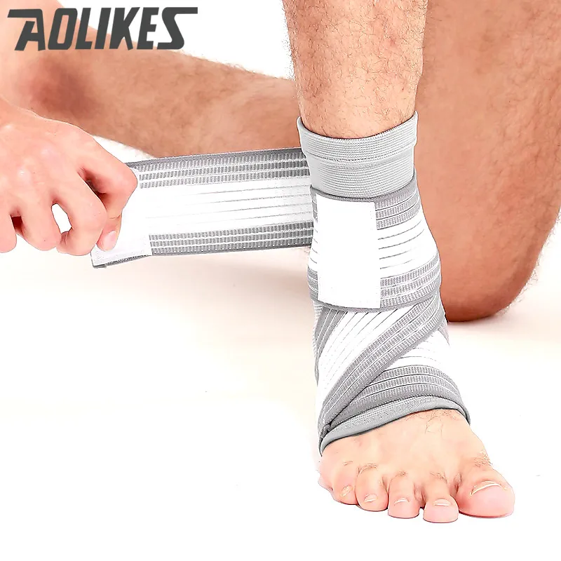 AOLIKES 1 шт. Спортивная деформация лодыжки обертывания бинтов эластичный Фиксатор лодыжки протектор для фитнеса бега компрессионные ремни pr