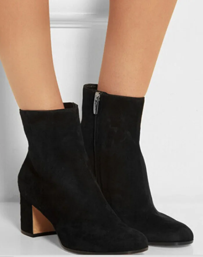 HOT!2015 New Fashion Big Brand Celebs Style 6CM High Square Heel Winter Warm Short Martin Boots Shoes for women shoes Size34-42 | Обувь