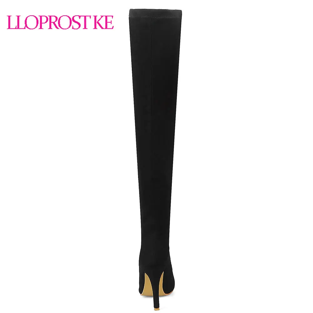 Lloprost ke/пикантные эластичные сапоги выше колена Женские до бедра на шпильке