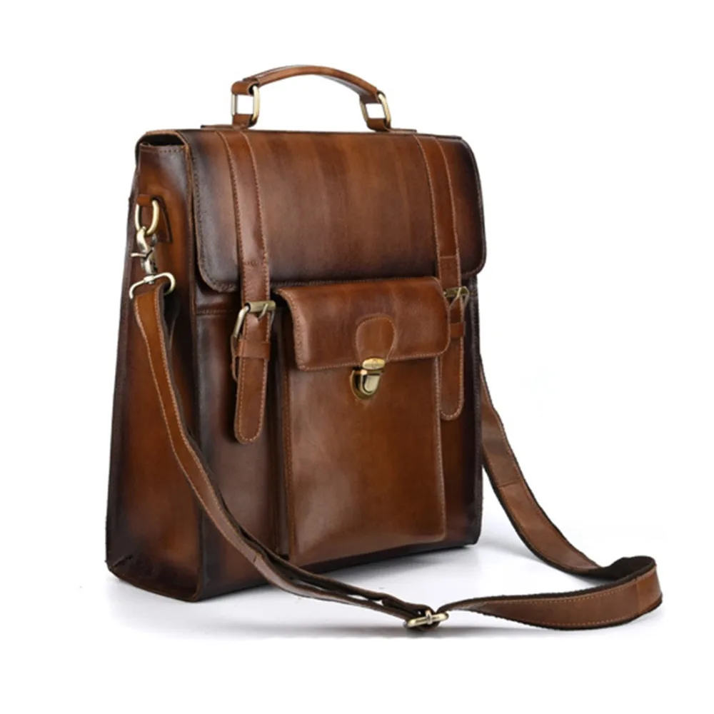 Мужской рюкзак из натуральной воловьей кожи в стиле ретро|backpack business|business