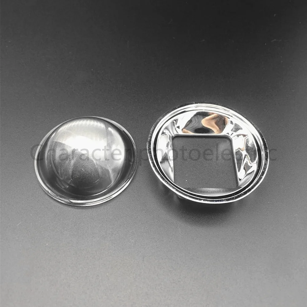 

2 5 10pcs 60-80Degree 44mm Convex Optical Glass Led Lens +Led Lens Reflector for High power 20W 30W 50W 70W 100W High power led