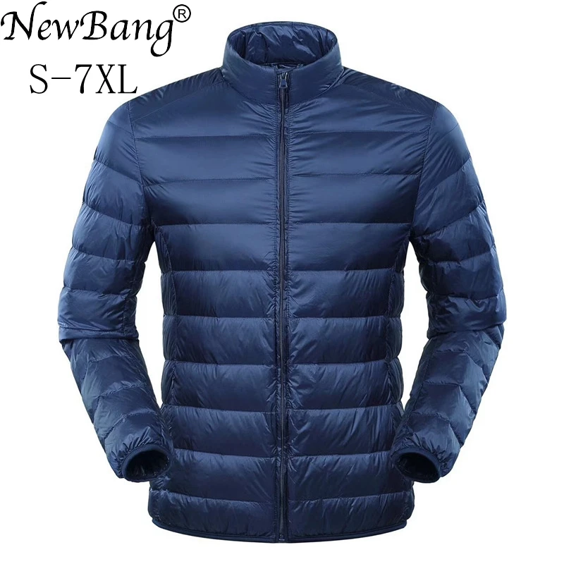 NewBang-Chaqueta de plumón de pato para hombre, abrigo ultraligero de plumas, talla grande 6XL, 7XL