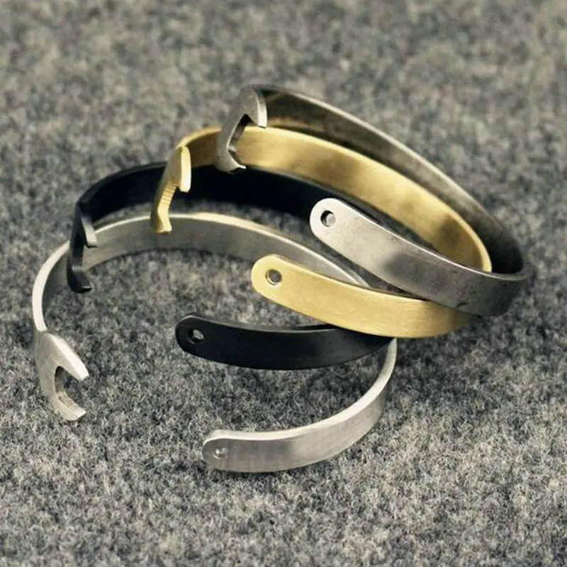 ANILLO бренд мужской гаечный ключ Браслеты Винтаж Серебряный механик Рок Открытый манжета браслет из нержавеющей стали для женщин влюбленных ювелирные изделия