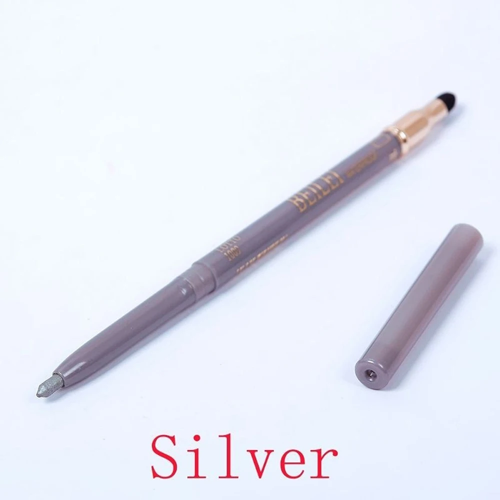 silver Горячая 2 в 1 Подводка для глаз тени для век Ручка Губка водостойкая Стойкая подводка для глаз карандаш тени для век подводка Макияж Ручка инструменты - Цвет: silver