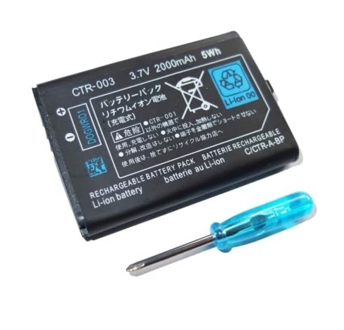 2000mAh 3.7V Replacement Rechargeable Battery Pack With Tool Screwdriver For Nintend0 3DS | Электроника