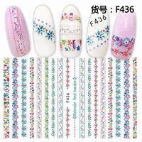 5 sheets mixed design beauty self adhesive nail art decorations stickers acrylic manicure decals nail supplies tool f432 436