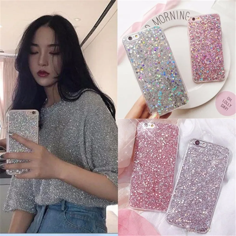 Блестящий чехол DIFFRBEAUTY для телефона iPhone 6 6S 7 8 Plus X с блестящими кристаллами и