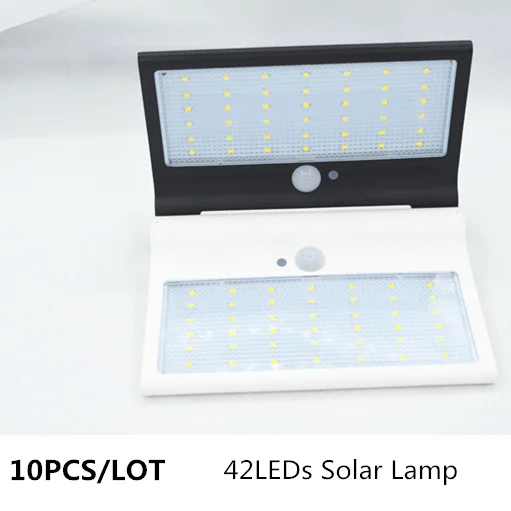 

10PCS Human body sensor Solar Lamp 42LED Solar PIR Motion Sensor Wall Light Outdoor Rainproof IP65 High-tech chip Safety