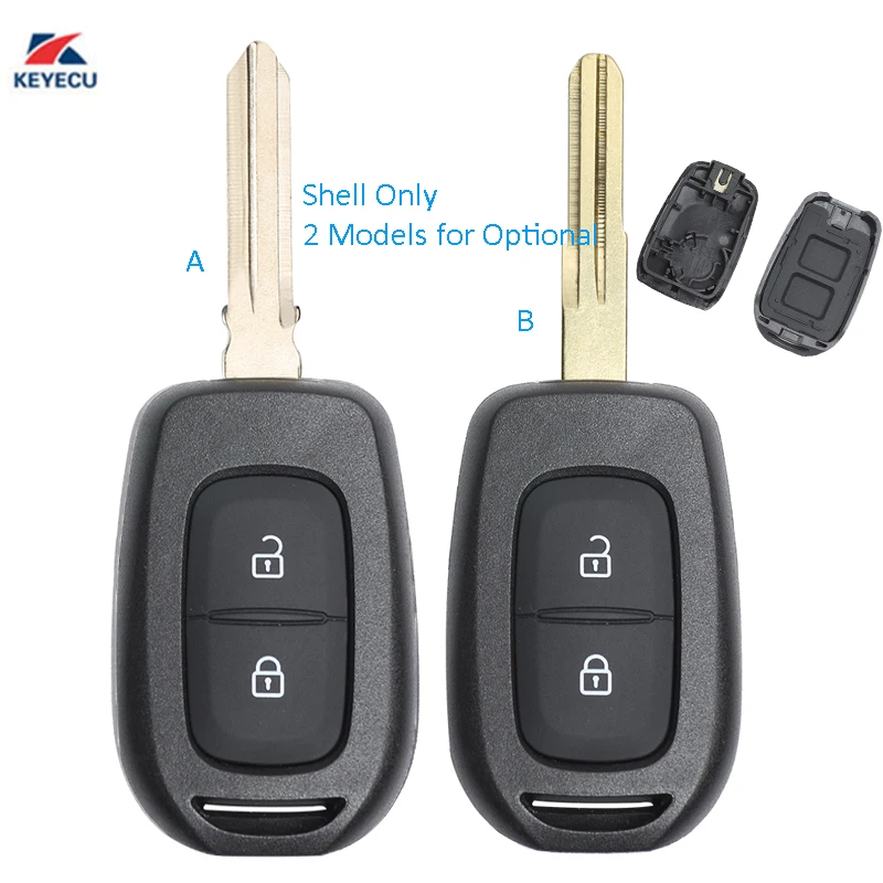 KEYECU Замена дистанционного ключа оболочки чехол Fob 2 кнопки для Renault Duster Trafic Clio4 Master3