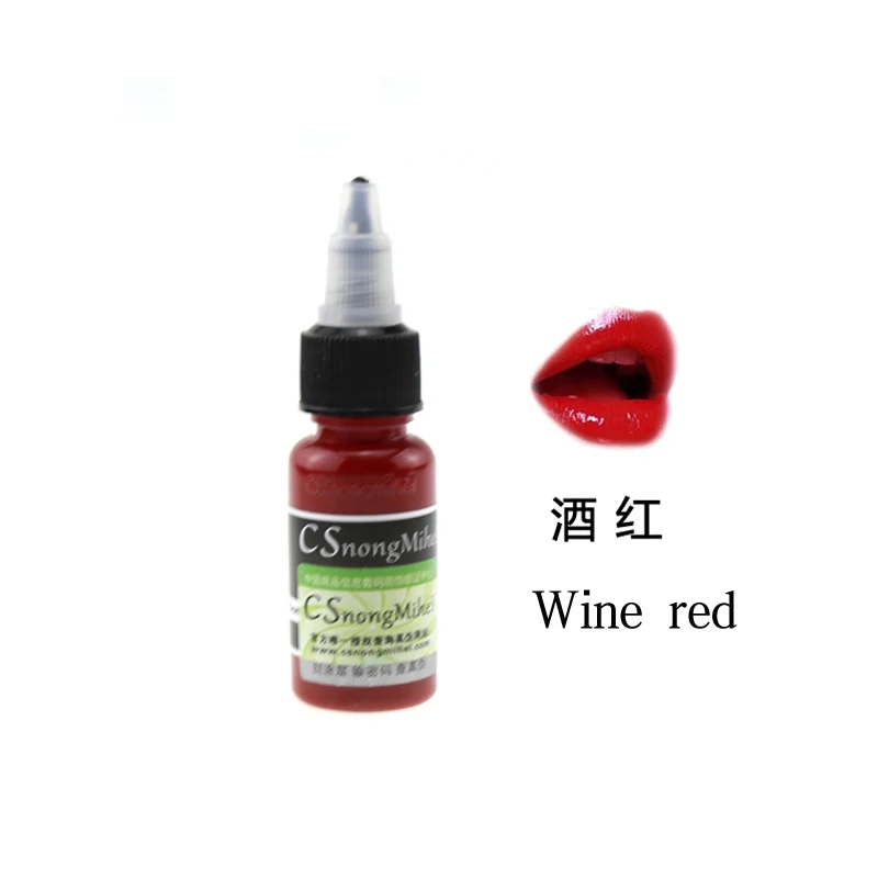 

7Pcs professional Permanent Makeup Ink Lip Tattoo Ink Set 15ML/bottle Microblading Pigment ink For Lip Makeup 7 Color For Choose