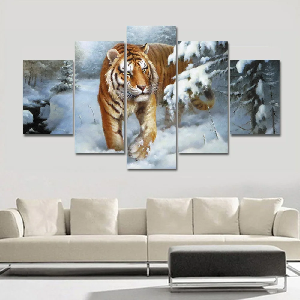 5 шт. картина маслом без рамки|oil painting|canvas paintingtiger painting |